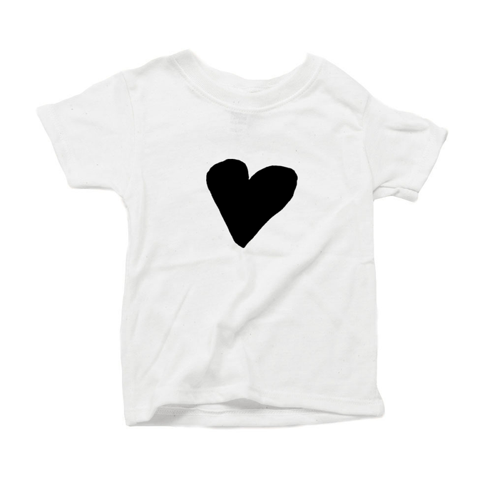 Organic Toddler Unisex T-Shirt, Black Heart
