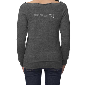 Free to be Me! - Ladies Eco Triblend Fleece Raglan w/front pouch pocket (2 colors available)