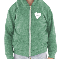Sensitive Heart, Toddler Triblend Fleece Unisex Zip Hoodie (7 colors available)