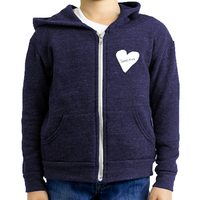 Sensitive Heart, Youth Triblend Fleece Unisex Zip Hoodie (6 colors available)