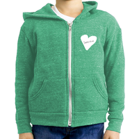 Sensitive Heart, Youth Triblend Fleece Unisex Zip Hoodie (6 colors available)