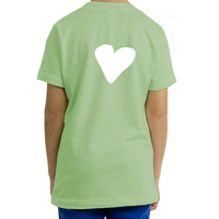Organic Youth T-Shirt, White Heart (7 colors available)