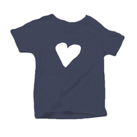 Organic Toddler Unisex T-Shirt, White Heart (7 colors available)
