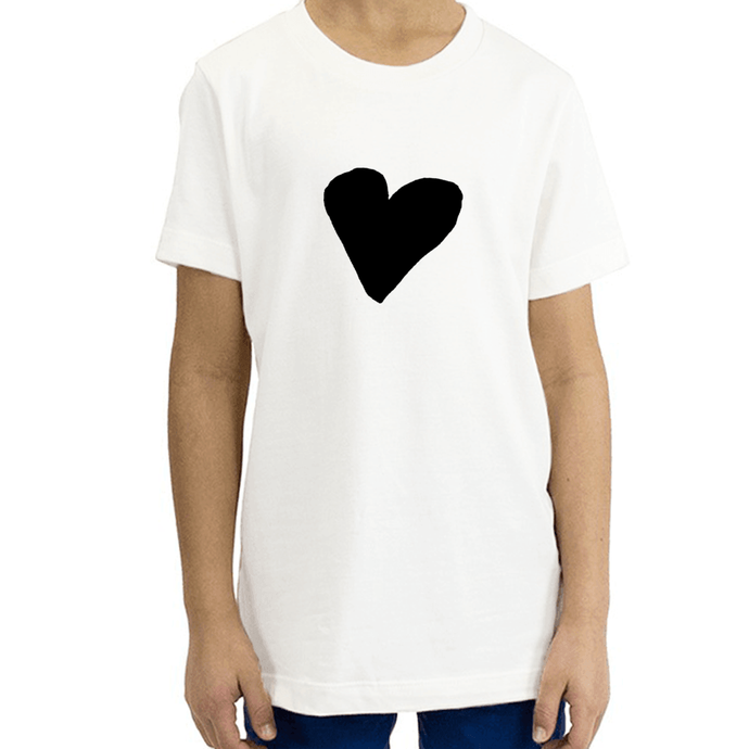 Organic Youth Unisex T-Shirt, Black Heart