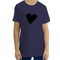 Organic Youth Unisex T-Shirt, Black Heart